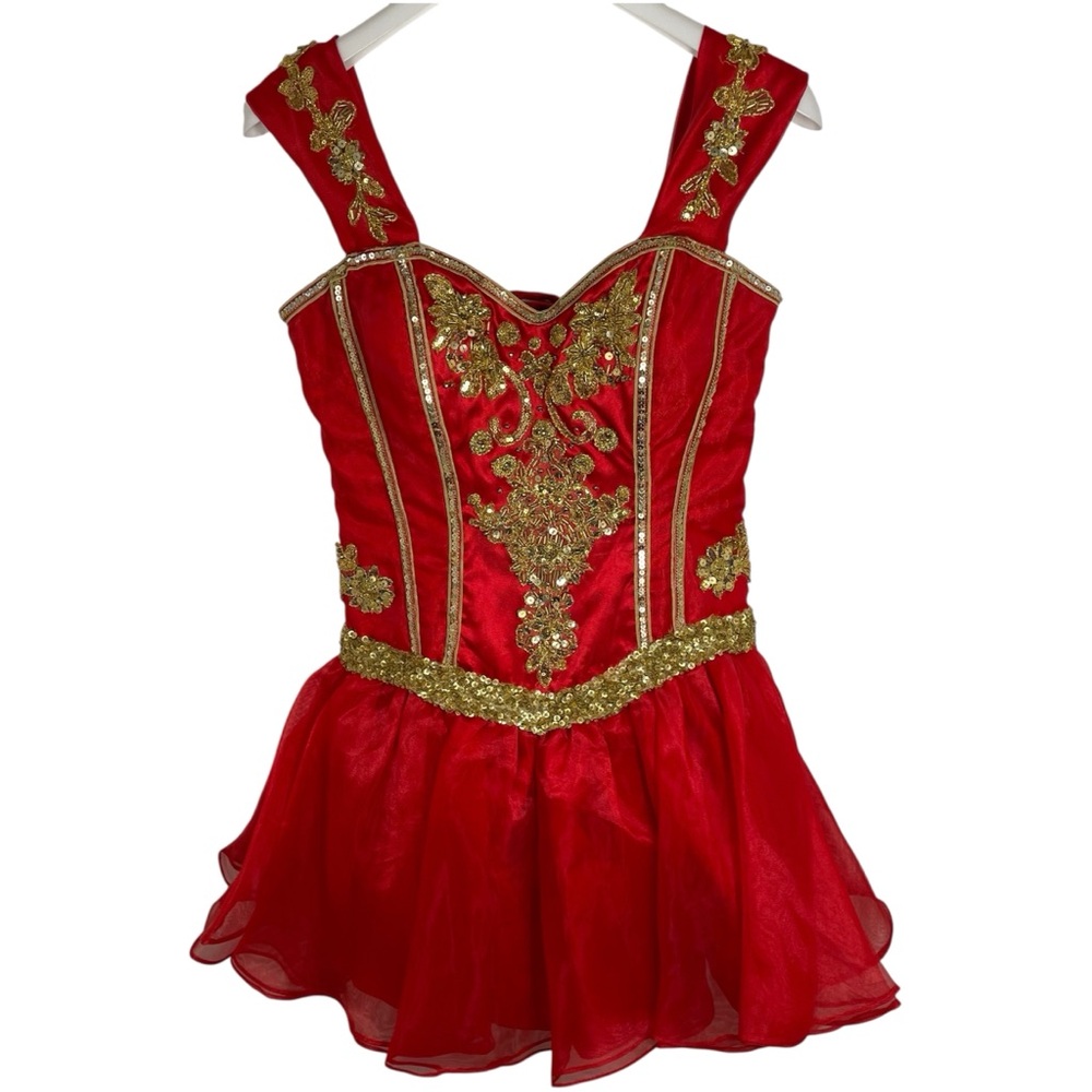 Diana and Actaeon Red and Gold Sequined Ballerina Costume‎